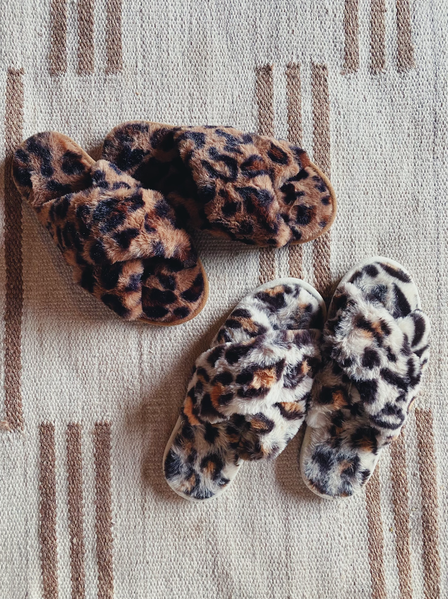 Leopard Fuzzy Slippers